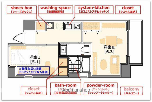 エステムプラザ難波イースト2ブレスト(2K/3階)の間取り写真