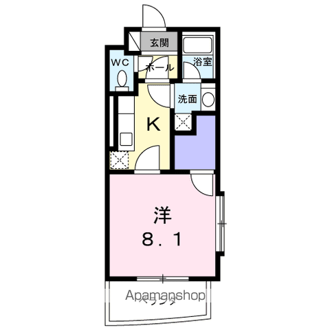 CUTE(1K/2階)の間取り写真