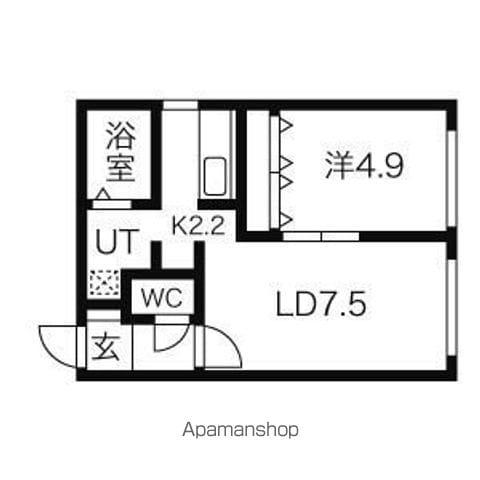 エテルノ白石(1LDK/4階)の間取り写真