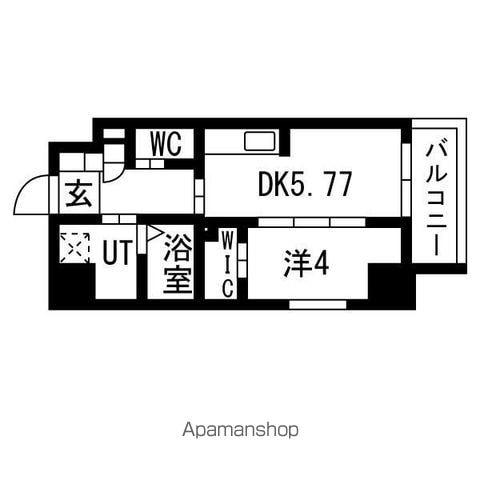 THE LOUNGE LINEAR GATE(1DK/9階)の間取り写真