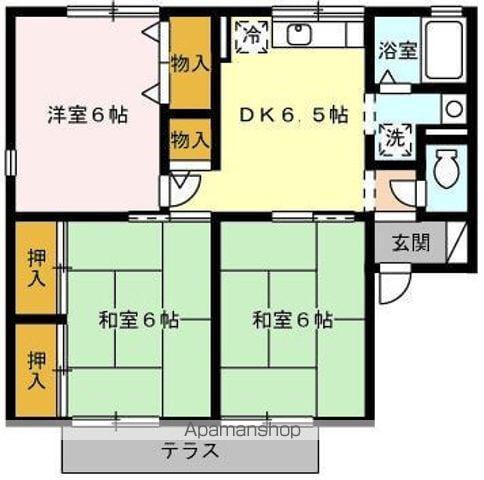 セジュールU(3DK/1階)の間取り写真