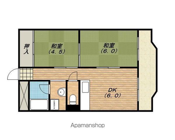 ハイツ川島(2DK/3階)の間取り写真