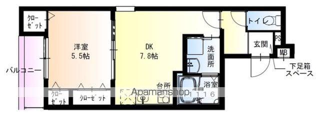 フジパレス高石千代田Ⅰ番館(1DK/3階)の間取り写真