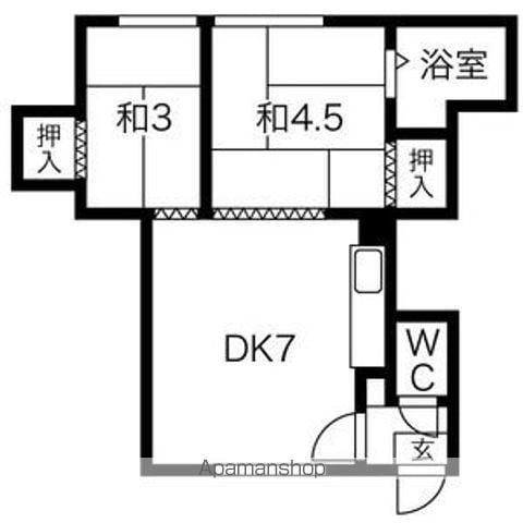 コーポ幸来(2DK/2階)の間取り写真