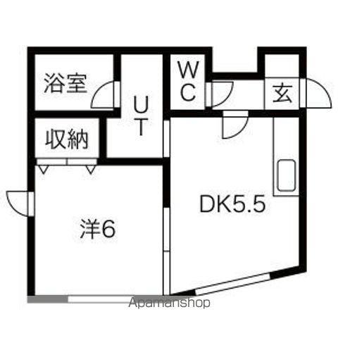 ホープハウス(1DK/1階)の間取り写真