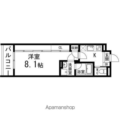 AL SOL泉中央(1K/3階)の間取り写真