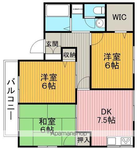 本町北パークハイム2(3DK/1階)の間取り写真