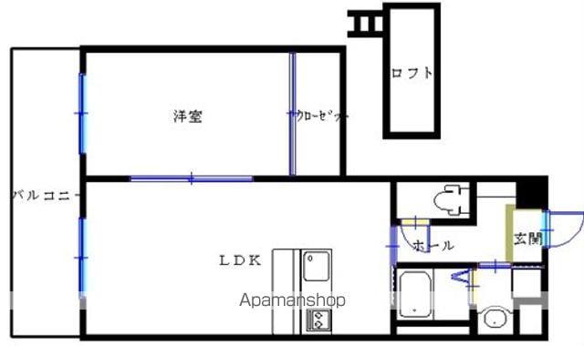 プラノ長田町(1LDK/4階)の間取り写真
