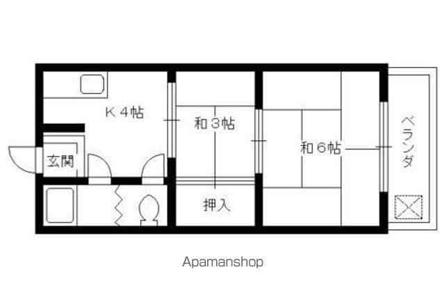 マンション山科(2K/2階)の間取り写真