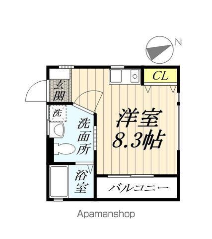 フォーパドル(ワンルーム/1階)の間取り写真