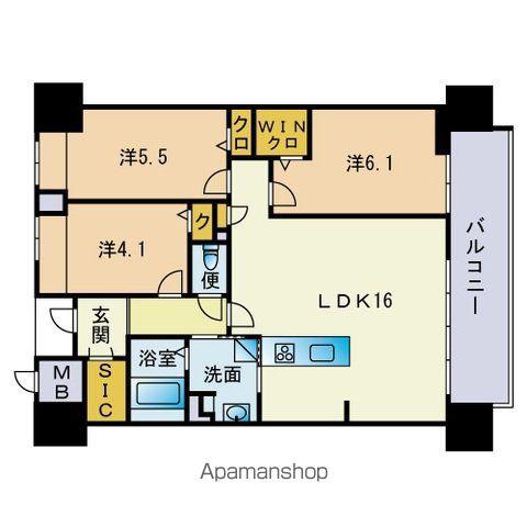 パティオスタイル照葉(3LDK/12階)の間取り写真