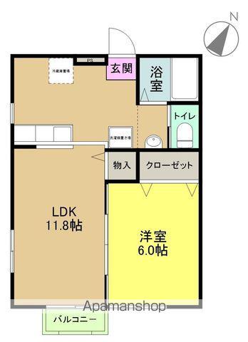 LUCE(1LDK/1階)の間取り写真