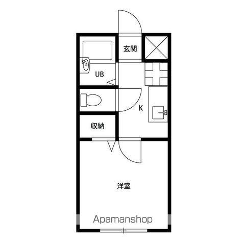 アムール英(1K/2階)の間取り写真