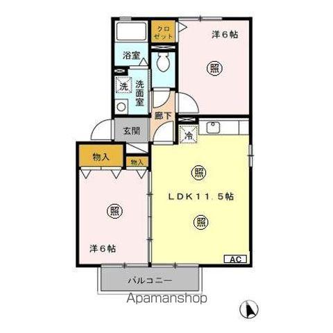 カーサノルド3(2LDK/2階)の間取り写真