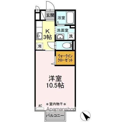 ヴィクトゥワール・ヴィラージュ(1K/1階)の間取り写真