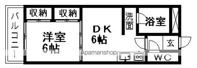 サンフィットスミダ(1DK/2階)の間取り写真