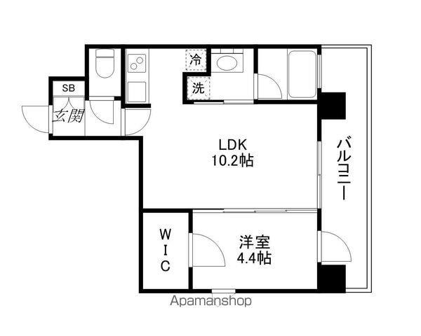 R-Ⅲ COURT(1LDK/6階)の間取り写真