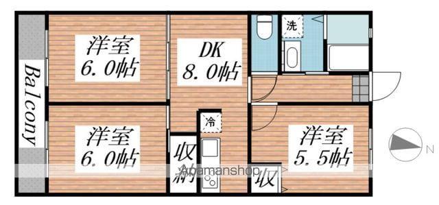 アピカールカシマ(3DK/2階)の間取り写真
