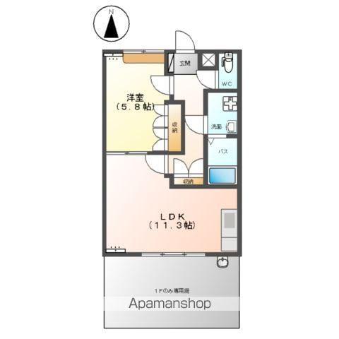 スーベニア(1K/1階)の間取り写真