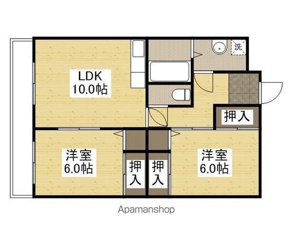 岡田マンション(2LDK/4階)の間取り写真