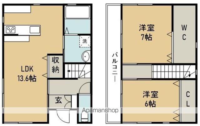 牟岐線 文化の森駅 徒歩32分 2階建 築13年(2LDK)の間取り写真