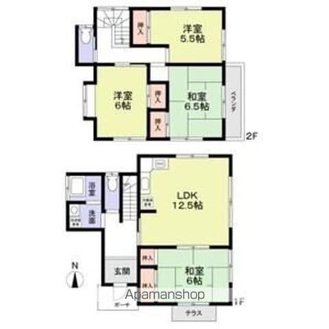 京成電鉄千原線 大森台駅 徒歩15分 2階建 築36年(4LDK)の間取り写真