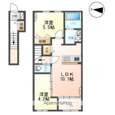 メルヴェーユ(2LDK/2階)の間取り写真