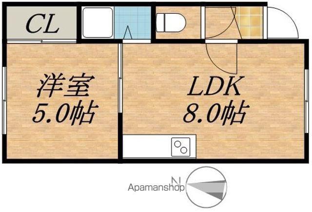 コーポ大屋B(1LDK/2階)の間取り写真