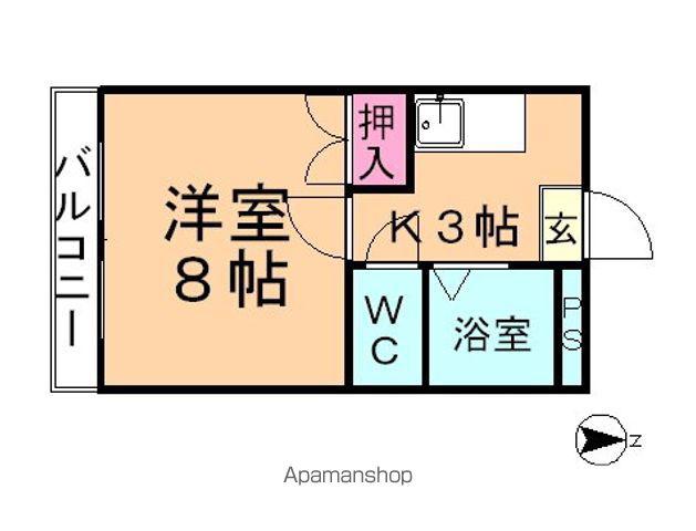 ハイブリッジ(1K/1階)の間取り写真