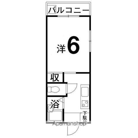 西影マンション(1K/3階)の間取り写真