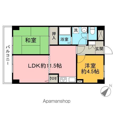 入間市駅前ビル(2LDK/3階)の間取り写真