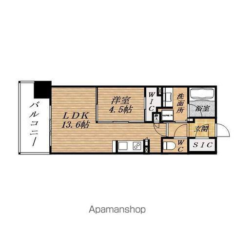 OPUS RESIDENCE 心斎橋 サウス(1LDK/5階)の間取り写真