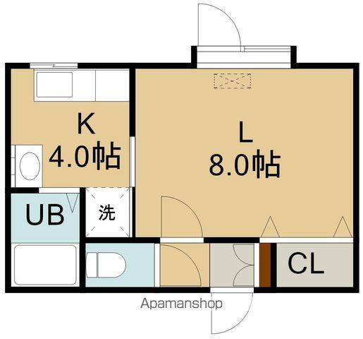 F1COURT(1K/2階)の間取り写真