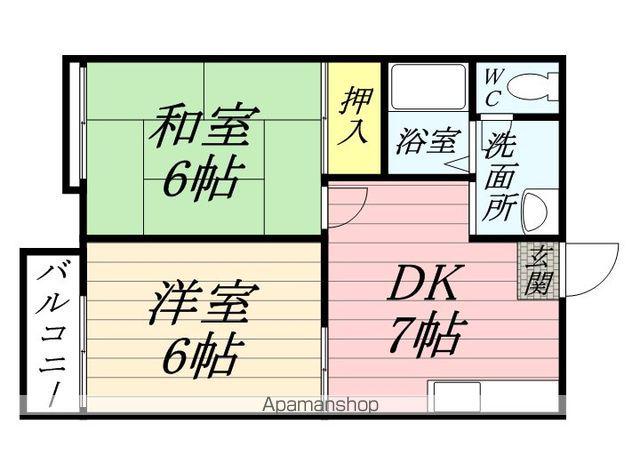 グランデュール松原(2DK/2階)の間取り写真