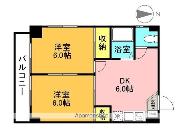 寿ハイツ(2DK/3階)の間取り写真