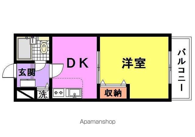 ダイアパレス尼崎(1DK/3階)の間取り写真