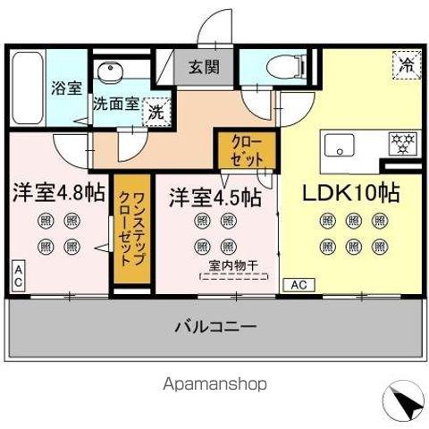 グランフォレ下南部(2LDK/3階)の間取り写真