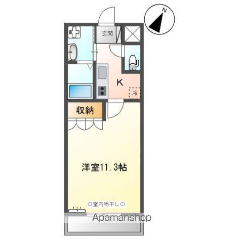 ヴァンルージュ(1K/2階)の間取り写真