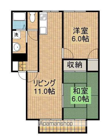 フルーツバスケット(2LDK/2階)の間取り写真