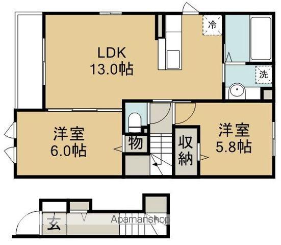ラ・ルーチェ(2LDK/2階)の間取り写真