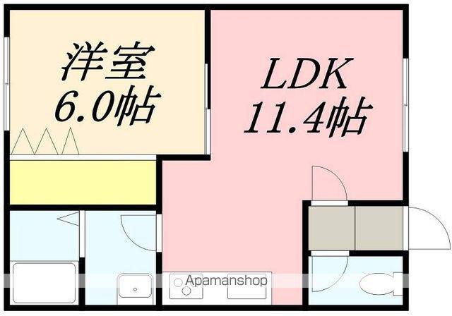 メゾン湯浜館(1LDK/2階)の間取り写真