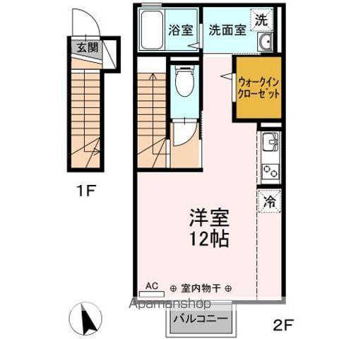 ステイゴールド(ワンルーム/2階)の間取り写真