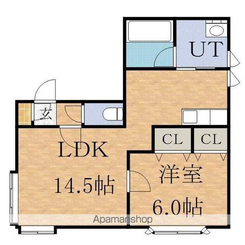 ウエストプラザ5-6A(1LDK/2階)の間取り写真