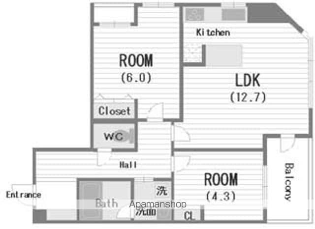 ARDENTOWER北堀江(2LDK/9階)の間取り写真