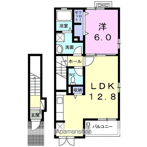 ブリーズレジデンス BE Ⅰ(1LDK/2階)の間取り写真