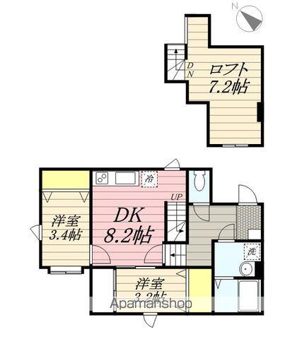 LUCE瓦田(2LDK/2階)の間取り写真