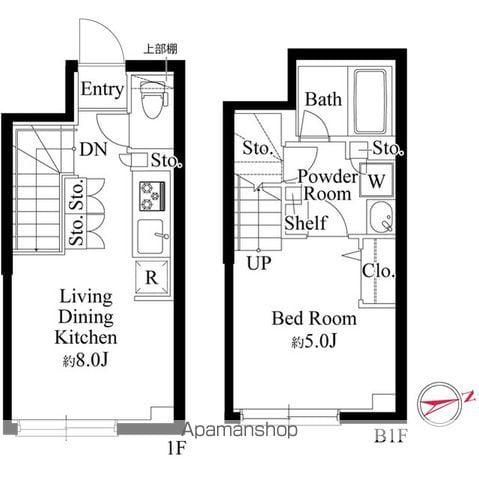 ラ・ペルラ下北沢(1LDK/1階)の間取り写真
