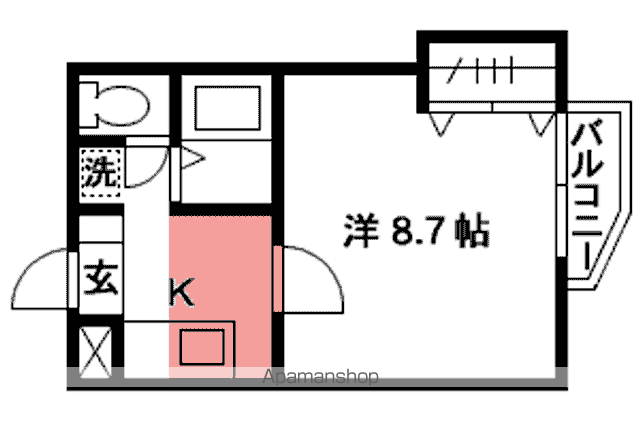 ル・二ツ沢(1K/1階)の間取り写真