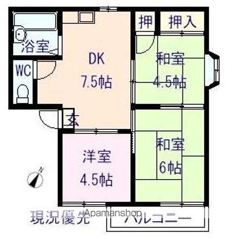 リベラル(3DK/2階)の間取り写真