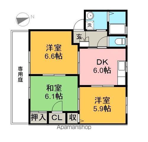 シャーメゾン橋田 C棟(3DK/1階)の間取り写真